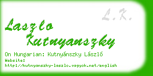 laszlo kutnyanszky business card