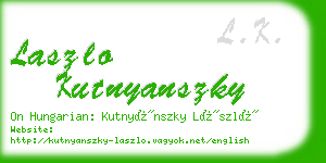 laszlo kutnyanszky business card